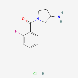 molecular formula C11H14ClFN2O B1448464 1-(2-氟苯甲酰)吡咯烷-3-胺盐酸盐 CAS No. 1461705-18-9