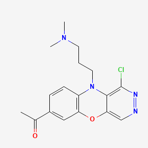 Ethanone, 1-(1-chloro-10-(3-(dimethylamino)propyl)-10H-pyridazino(4,5-b)(1,4)benzoxazin-7-yl)-