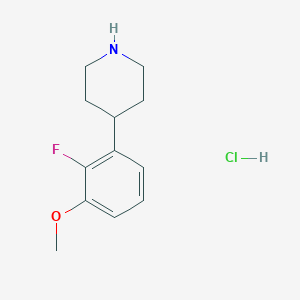 molecular formula C12H17ClFNO B1448473 4-(2-氟-3-甲氧基苯基)哌啶盐酸盐 CAS No. 1803581-18-1