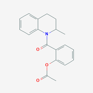 molecular formula C19H19NO3 B14484733 2-(2-Methyl-3,4-dihydroquinoline-1(2H)-carbonyl)phenyl acetate CAS No. 64299-30-5