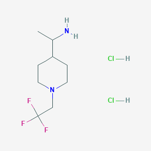 molecular formula C9H19Cl2F3N2 B1448476 1-[1-(2,2,2-三氟乙基)哌啶-4-基]乙-1-胺二盐酸盐 CAS No. 1803590-17-1