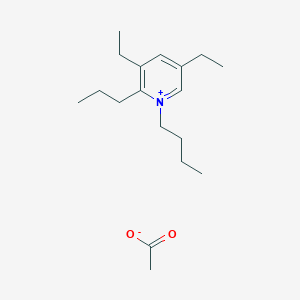 molecular formula C18H31NO2 B14484775 1-Butyl-3,5-diethyl-2-propylpyridin-1-ium acetate CAS No. 63789-07-1