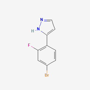molecular formula C9H6BrFN2 B1448484 3-(4-bromo-2-fluorophenyl)-1H-pyrazole CAS No. 1548477-52-6