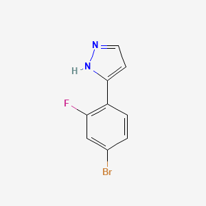 molecular formula C9H6BrFN2 B1448484 3-(4-溴-2-氟苯基)-1H-吡唑 CAS No. 1548477-52-6