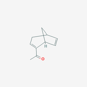 molecular formula C10H12O B144849 Ethanone, 1-bicyclo[3.2.1]octa-2,6-dien-2-yl-(9CI) CAS No. 132524-96-0