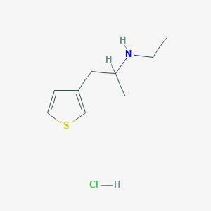 molecular formula C9H16ClNS B1448496 盐酸乙基[1-(噻吩-3-基)丙-2-基]胺 CAS No. 1607276-60-7