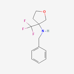 molecular formula C12H14F3NO B1448499 N-苄基-3-(三氟甲基)恶唑烷-3-胺 CAS No. 1638269-36-9