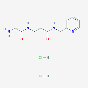 molecular formula C11H18Cl2N4O2 B1448500 3-(2-aminoacetamido)-N-(pyridin-2-ylmethyl)propanamide dihydrochloride CAS No. 1461713-90-5
