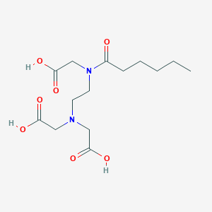 molecular formula C14H24N2O7 B14485051 N-{2-[Bis(carboxymethyl)amino]ethyl}-N-hexanoylglycine CAS No. 66185-80-6