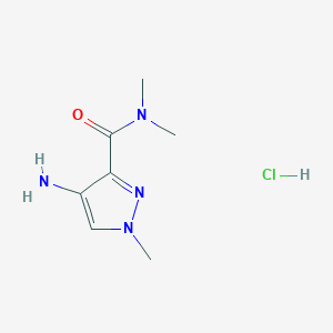 molecular formula C7H13ClN4O B1448516 4-amino-N,N,1-trimethyl-1H-pyrazole-3-carboxamide hydrochloride CAS No. 1803598-20-0