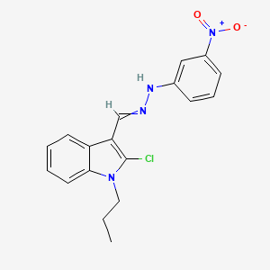 N-[(2-chloro-1-propylindol-3-yl)methylideneamino]-3-nitroaniline