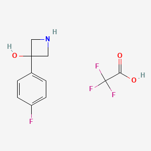 molecular formula C11H11F4NO3 B1448532 3-(4-氟苯基)氮杂环丁-3-醇；三氟乙酸 CAS No. 958297-40-0