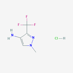 molecular formula C5H7ClF3N3 B1448535 1-methyl-3-(trifluoromethyl)-1H-pyrazol-4-amine hydrochloride CAS No. 1197238-91-7