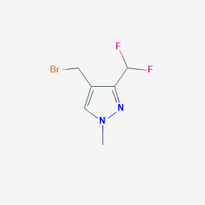 molecular formula C6H7BrF2N2 B1448538 4-(溴甲基)-3-(二氟甲基)-1-甲基-1H-吡唑 CAS No. 1694474-39-9