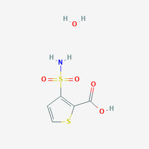 molecular formula C5H7NO5S2 B1448541 3-(氨基磺酰基)-2-噻吩羧酸水合物 CAS No. 1609399-85-0