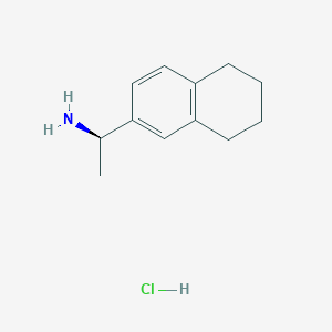 molecular formula C12H18ClN B1448545 (1R)-1-(5,6,7,8-tetrahydronaphthalen-2-yl)ethan-1-amine hydrochloride CAS No. 1461689-29-1