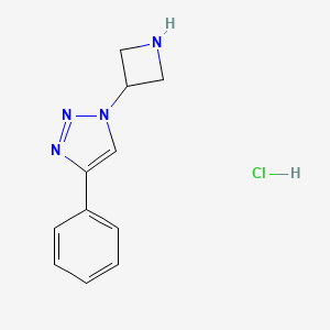 molecular formula C11H13ClN4 B1448556 1-(氮杂环丁-3-基)-4-苯基-1H-1,2,3-三唑盐酸盐 CAS No. 1461713-51-8