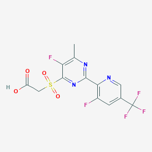 2-((5-Fluoro-2-(3-fluoro-5-(trifluoromethyl)pyridin-2-yl)-6-methylpyrimidin-4-yl)sulfonyl)acetic acid