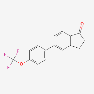 molecular formula C16H11F3O2 B1448571 5-(4-(Trifluoromethoxy)phenyl)-1-indanone CAS No. 1261586-76-8
