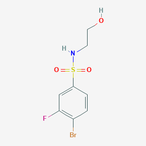 molecular formula C8H9BrFNO3S B1448572 4-Bromo-3-fluoro-N-(2-hydroxyethyl)benzene-1-sulfonamide CAS No. 1856819-55-0