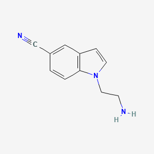 molecular formula C11H11N3 B1448590 1H-Indole-5-carbonitrile, 1-(2-aminoethyl)- CAS No. 1385027-30-4