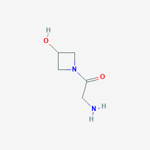 molecular formula C5H10N2O2 B1448594 2-氨基-1-(3-羟基氮杂环丁-1-基)乙-1-酮 CAS No. 1338071-97-8