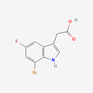 molecular formula C10H7BrFNO2 B1448602 2-(7-溴-5-氟-1H-吲哚-3-基)乙酸 CAS No. 1227598-38-0