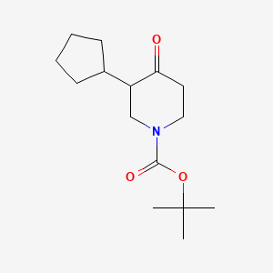 molecular formula C15H25NO3 B1448604 Tert-butyl 3-cyclopentyl-4-oxopiperidine-1-carboxylate CAS No. 1425336-40-8