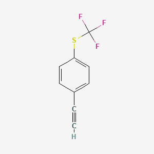molecular formula C9H5F3S B1448606 (4-乙炔基苯基)(三氟甲基)硫烷 CAS No. 1565297-11-1