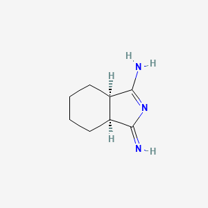 molecular formula C8H13N3 B14486097 (3aR,7aS)-1-Imino-3a,4,5,6,7,7a-hexahydro-1H-isoindol-3-amine CAS No. 65558-71-6