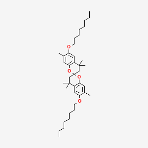 molecular formula C39H60O4 B14486189 2,2'-Spirobi(2H-1-benzopyran), 3,3',4,4'-tetrahydro-4,4,4',4',7,7'-hexamethyl-6,6'-bis(octyloxy)- CAS No. 66259-60-7