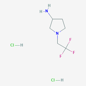 molecular formula C6H13Cl2F3N2 B1448620 1-(2,2,2-Trifluoroethyl)pyrrolidin-3-amine dihydrochloride CAS No. 2044723-16-0
