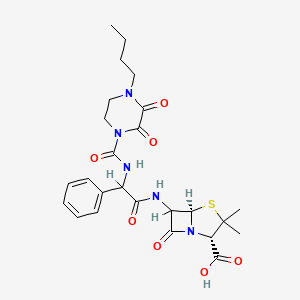 molecular formula C25H31N5O7S B14486208 6-(D-(-)-alpha-(4-Butyl-2,3-dioxo-1-piperazinecarboxamido)phenylacetamido)penicillanic acid CAS No. 65125-89-5