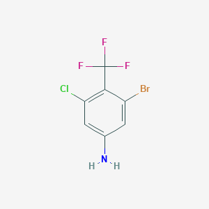 molecular formula C7H4BrClF3N B1448627 3-Bromo-5-chloro-4-(trifluoromethyl)aniline CAS No. 1805186-16-6