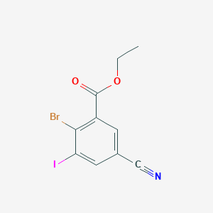 molecular formula C10H7BrINO2 B1448628 Ethyl 2-bromo-5-cyano-3-iodobenzoate CAS No. 1807162-51-1