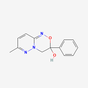 molecular formula C13H13N3O2 B14486372 7-Methyl-3-phenyl-3,4-dihydropyridazino[6,1-c][1,2,4]oxadiazin-3-ol CAS No. 65610-22-2