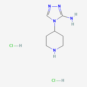 molecular formula C7H15Cl2N5 B1448640 4-(piperidin-4-yl)-4H-1,2,4-triazol-3-amine dihydrochloride CAS No. 1803571-60-9