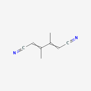 molecular formula C8H8N2 B14486407 2,4-Hexadienedinitrile, 3,4-dimethyl-, (E,Z)- CAS No. 64858-23-7