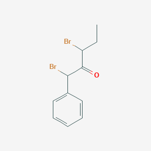 molecular formula C11H12Br2O B14486436 1,3-Dibromo-1-phenylpentan-2-one CAS No. 64097-38-7