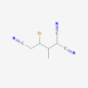 molecular formula C8H8BrN3 B14486443 3-Bromo-2-methylbutane-1,1,4-tricarbonitrile CAS No. 64206-45-7