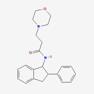 molecular formula C22H26N2O2 B14486529 1-Indanamine, N-(2-morpholinopropionyl)-2-phenyl- CAS No. 63992-14-3