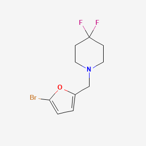 molecular formula C10H12BrF2NO B1448662 1-[(5-溴呋喃-2-基)甲基]-4,4-二氟哌啶 CAS No. 2024519-19-3