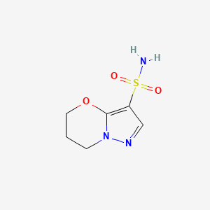 molecular formula C6H9N3O3S B1448672 5H,6H,7H-pyrazolo[3,2-b][1,3]oxazine-3-sulfonamide CAS No. 1803609-80-4