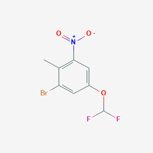 molecular formula C8H6BrF2NO3 B1448677 2-Bromo-4-difluoromethoxy-6-nitrotoluene CAS No. 1805527-19-8
