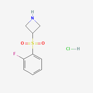 molecular formula C9H11ClFNO2S B1448680 3-((2-氟苯基)磺酰基)氮杂环丁烷盐酸盐 CAS No. 1803605-64-2