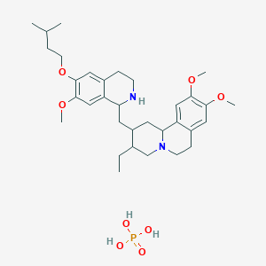 2H-Benzo(a)quinolizine, 3-ethyl-1,3,4,6,7,11b-hexahydro-9,10-dimethoxy-2-((1,2,3,4-tetrahydro-6-isopentoxy-7-methoxy-1-isoquinolyl)methyl)-, phosphate