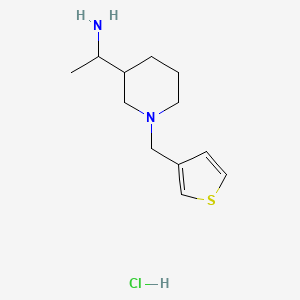 molecular formula C12H21ClN2S B1448694 1-[1-(Thiophen-3-ylmethyl)piperidin-3-yl]ethan-1-amine hydrochloride CAS No. 1803601-92-4