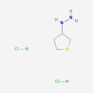 molecular formula C4H12Cl2N2S B1448696 (四氢噻吩-3-基)肼二盐酸盐 CAS No. 1803582-82-2
