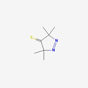 molecular formula C7H12N2S B14486971 3,5-Dihydro-4H-pyrazole-4-thione, 3,5-tetramethyl- CAS No. 65927-08-4