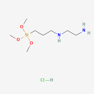 molecular formula C8H22N2O3Si.ClH<br>C8H23ClN2O3Si B14486996 1,2-Ethanediamine, N-[3-(trimethoxysilyl)propyl]-, monohydrochloride CAS No. 64339-13-5